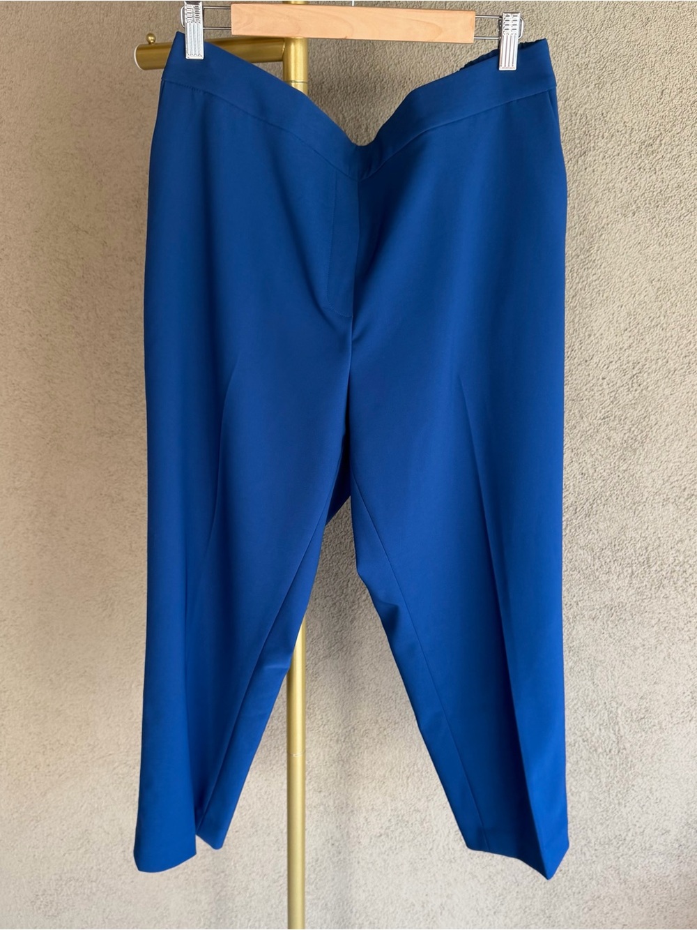 DKNY Straight Slim Leg Ankle Crop Pants Blue Size 16 Office Business Casual